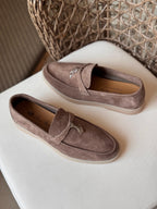 Loro Piana Summer Charms Walk Suede Loafers