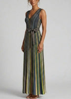 Missoni Sleeveless Embellished Stripe Knit Maxi Dress