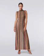 Missoni Sleeveless Embellished Stripe Knit Maxi Dress