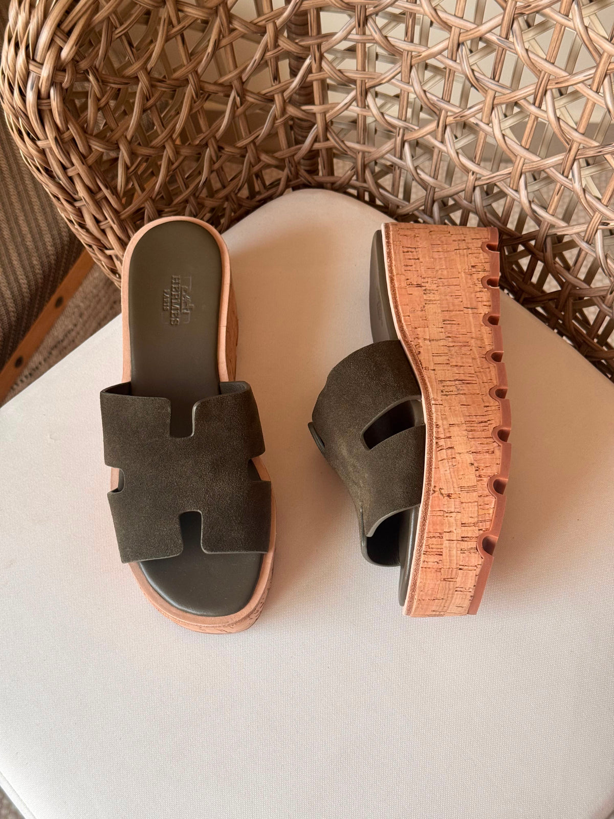 Hermes Luce 30 Sandals in Suede