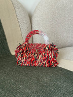 Chanel Raffia Fringe Nano Kelly Shopper Bag