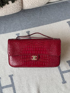 Chanel Crocodile-Embossed Calfskin Classic Flap Top Handle Bag
