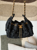 Chanel Tweed Embroidered Shopping Bag