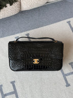 Chanel Crocodile-Embossed Calfskin Classic Flap Top Handle Bag
